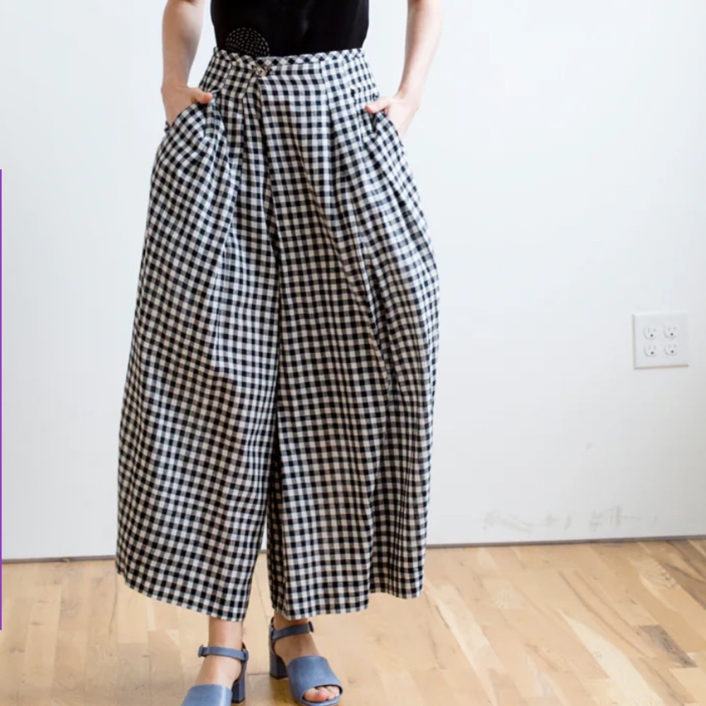 Black and White Checkered Women's Pants